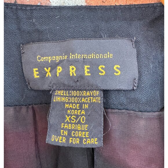 Vintage Express Double-Breasted Blazer XS Black - Picture 3 of 8